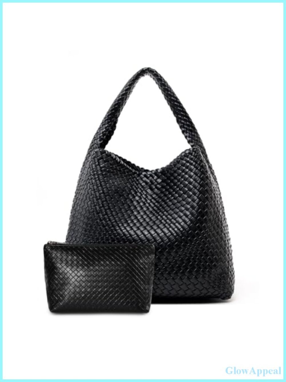 Woven Tote Bag for Women Faux Leather Handbag Shoulder Purse